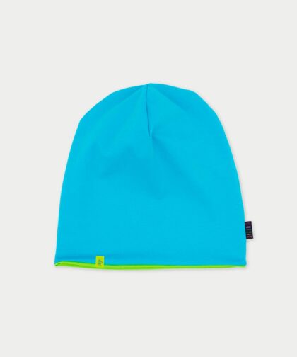 Beanie Mütze - aqua blue & lime