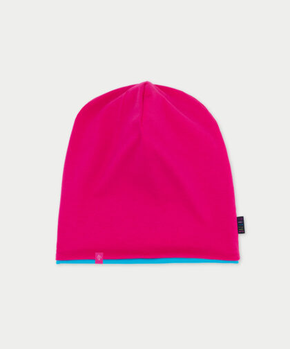 Beanie Mütze - hot pink & aqua blue