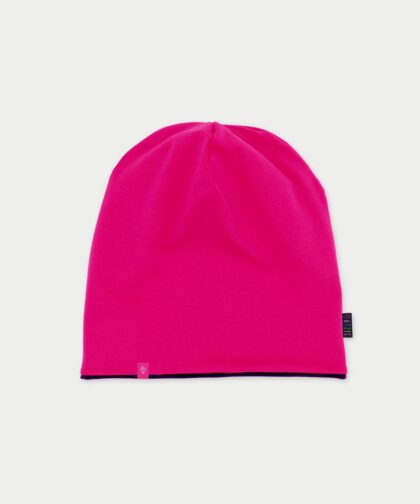 Beanie Mütze - hot pink & denim blue