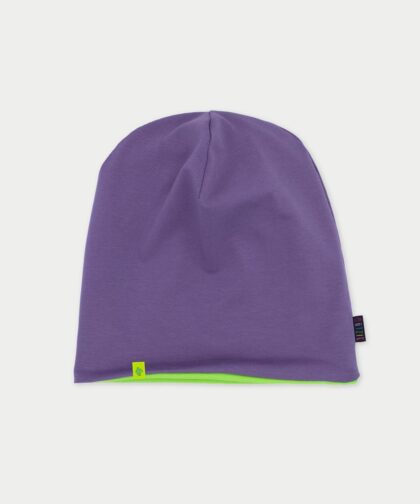Beanie Mütze - provence purple & lime